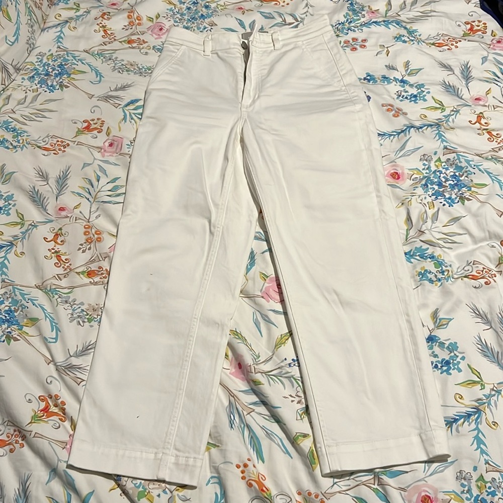 Everlane Straight Leg Crop Pants Bone/White Size 6